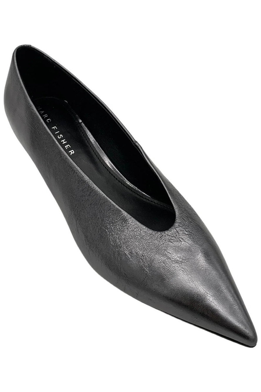 Marc Fisher Black Leather Pointed Toe Pump